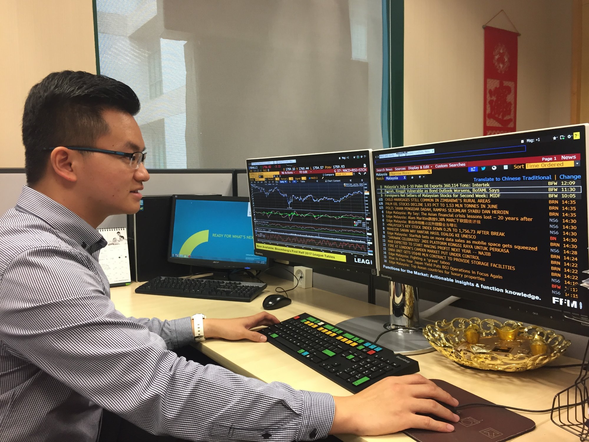 Henry Lee at Bloomberg terminal